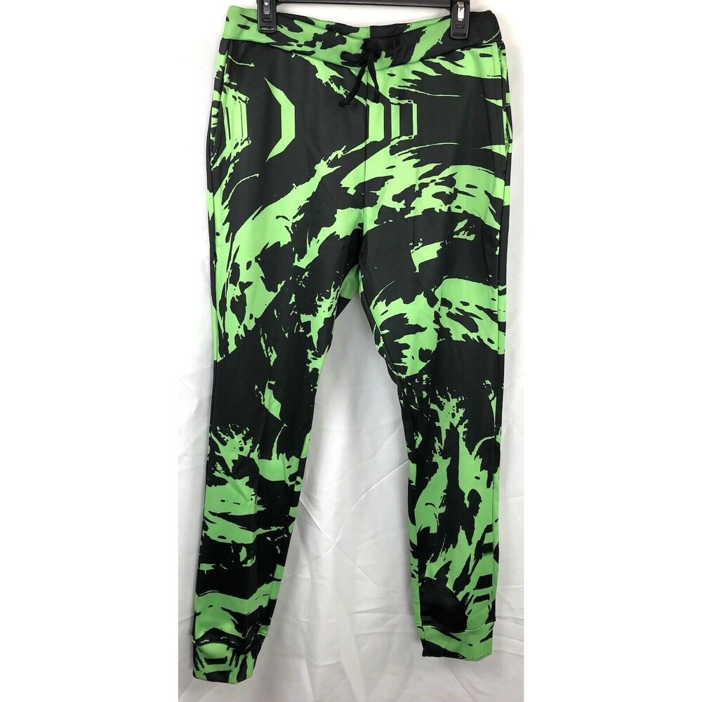 NWT iEDM Custom Jogger Pants Neon Graffiti Paint Splatter Graphics Lounge Punk